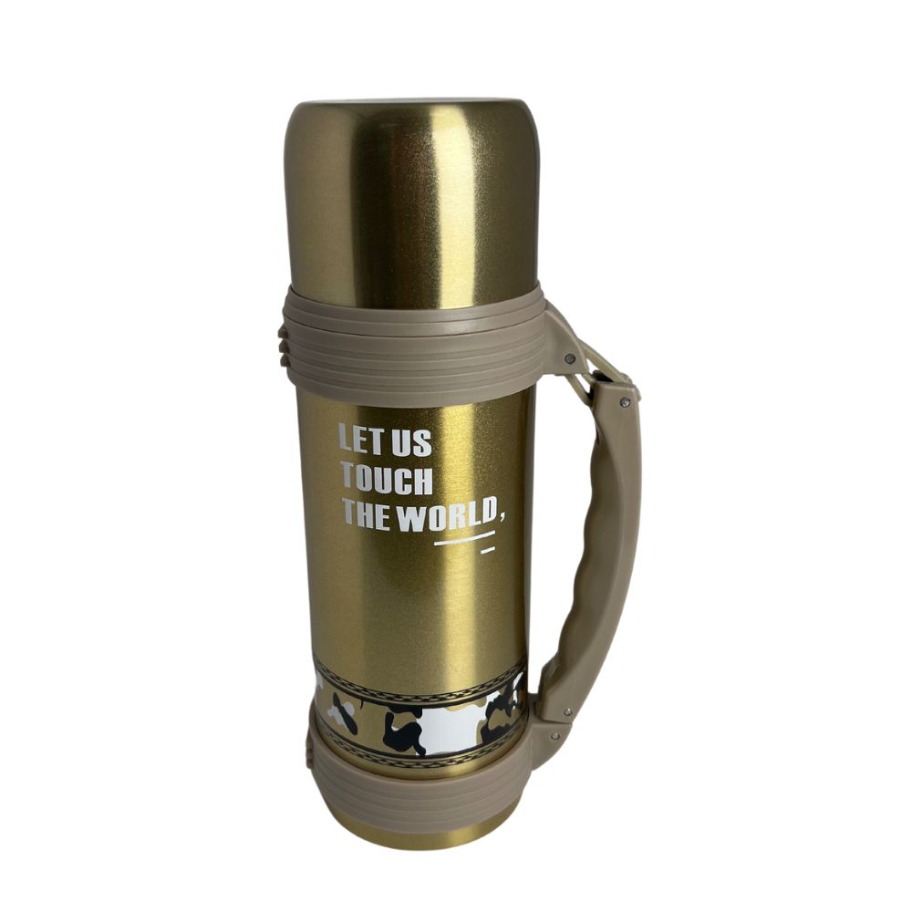 Termo c/agarradera Dorado de 1200ml FRIO O CALIENTE (25F-3)