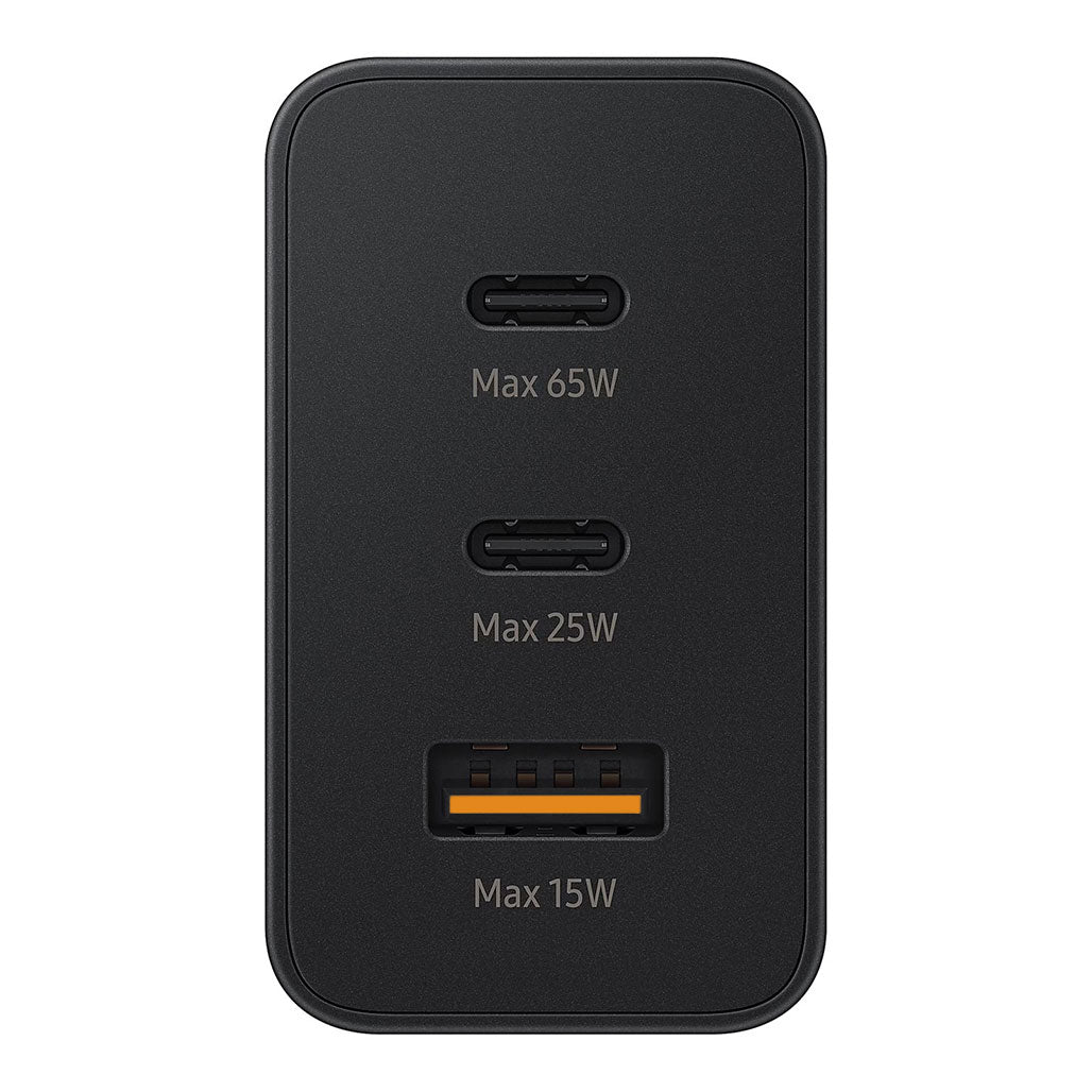 Adaptador Samsung Trio 65W USB-C x2 Ports, USB-A Port No incluye Cable