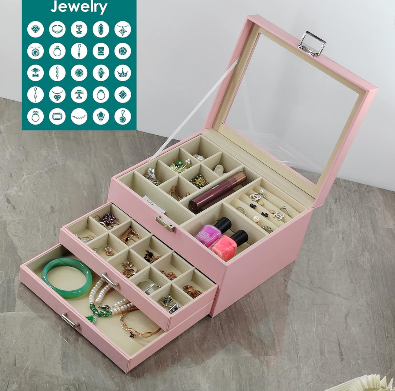 Caja organizadora grande para joyas (80E-13)