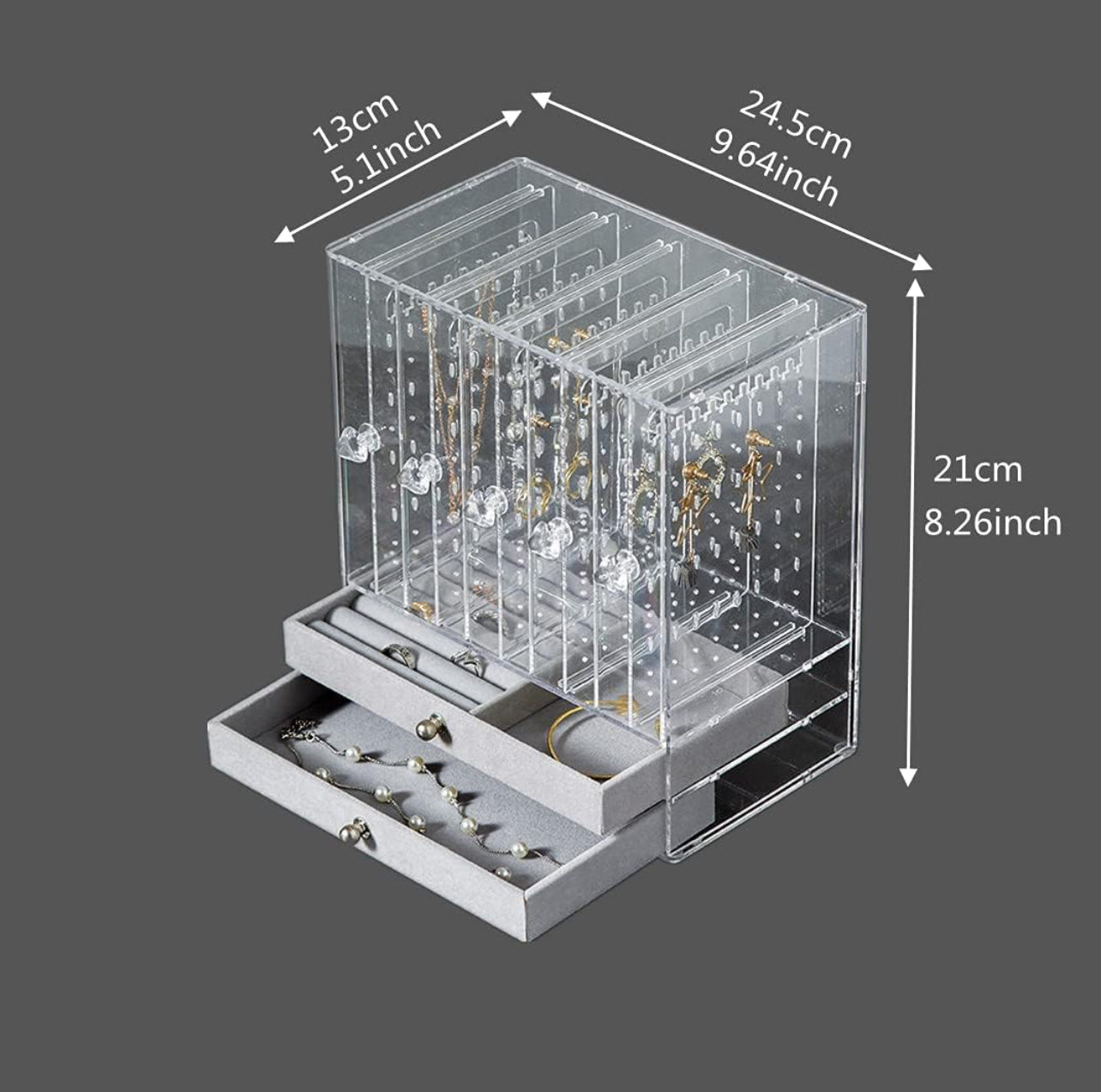 Caja organizadora acrilico para aretes (81F-16)