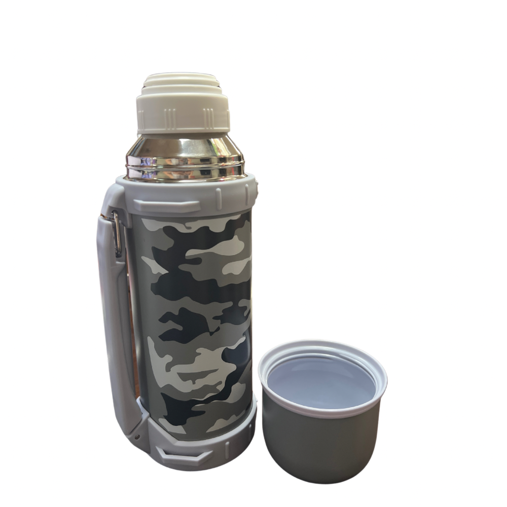 Termo Gris Militar c/agarradera 1200ml FRIO O CALIENTE (25F-1)