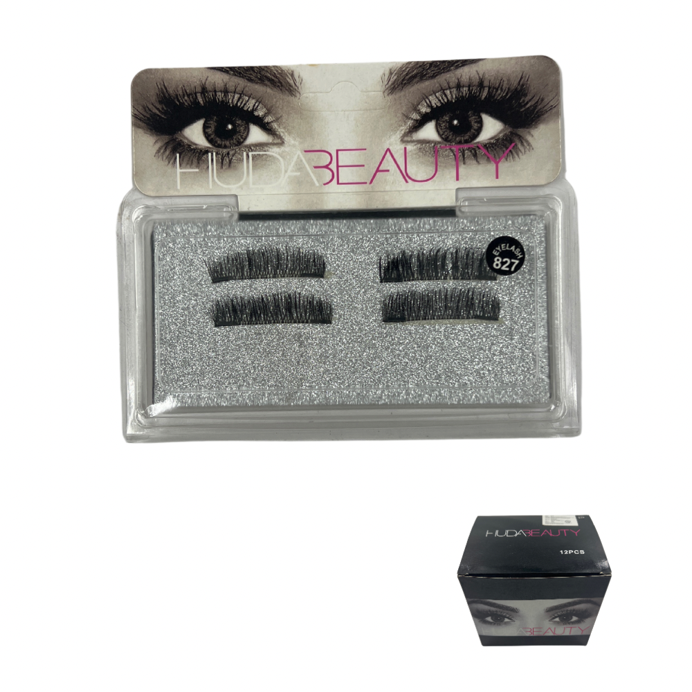 Pestañas postizas entera con iman Huda Beauty x 12 unds (6C-1)