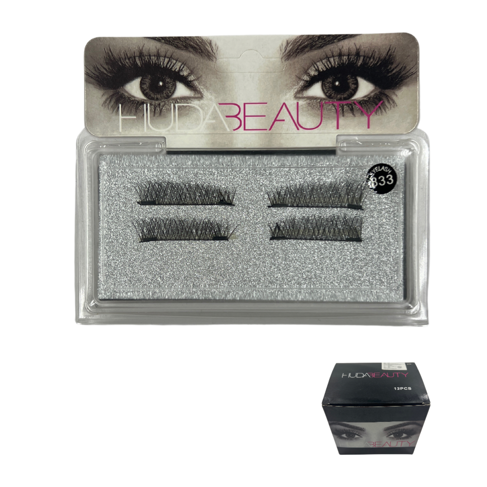 Pestañas postizas entera con iman Huda Beauty x 12 unds (6C-1)