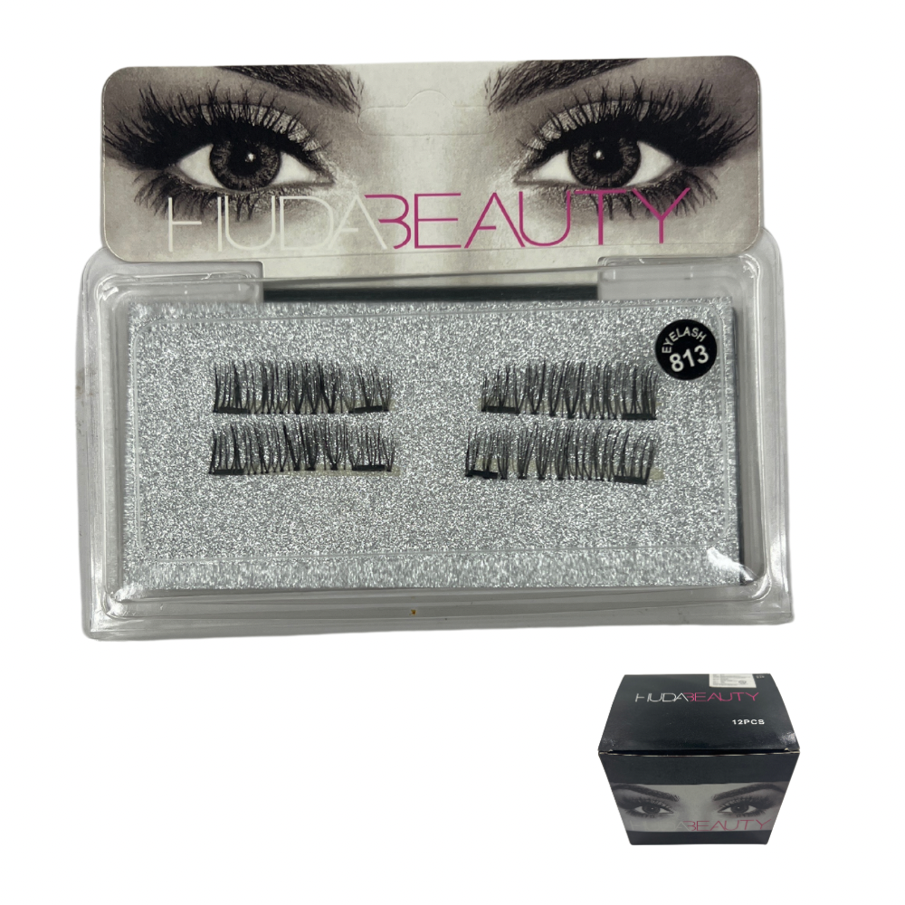 Pestañas postizas entera con iman Huda Beauty x 12 unds (6C-1)