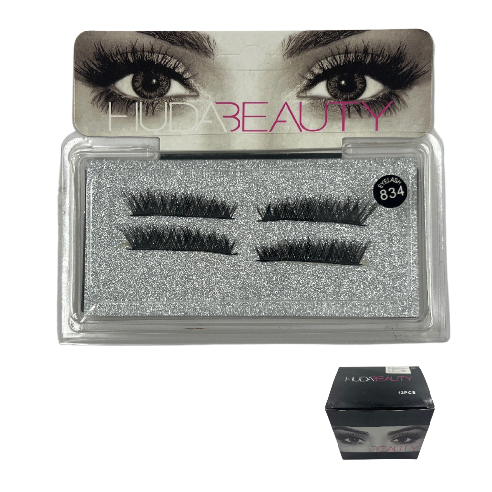 Pestañas postizas entera con iman Huda Beauty x 12 unds (6C-1)