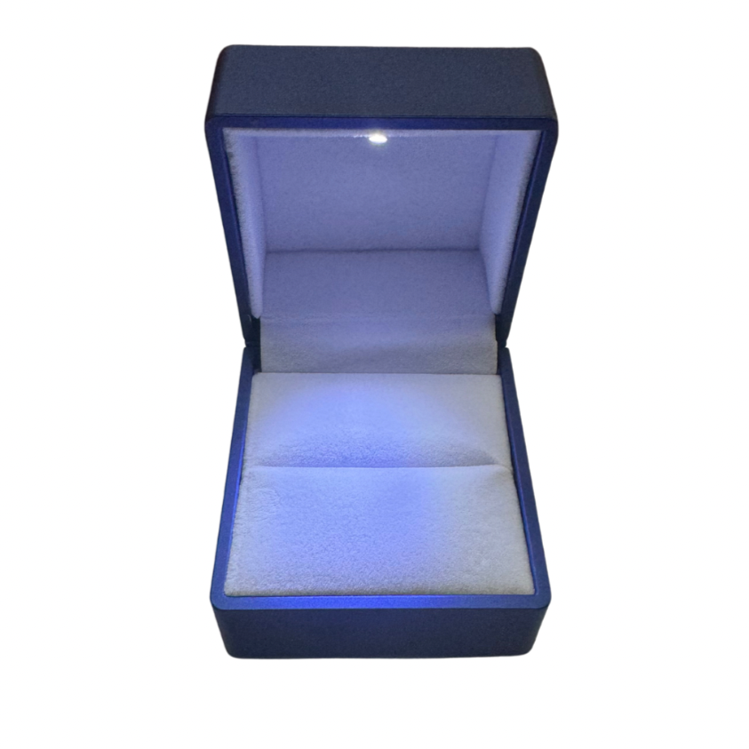 Caja para 1 anillo c/luz led color Azul mate x12u. (81F-2)