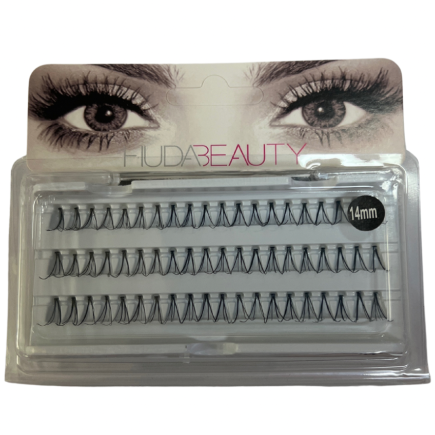 Pestañas postizas individuales 14mm Huda Beauty x 12 unds (6E-3)