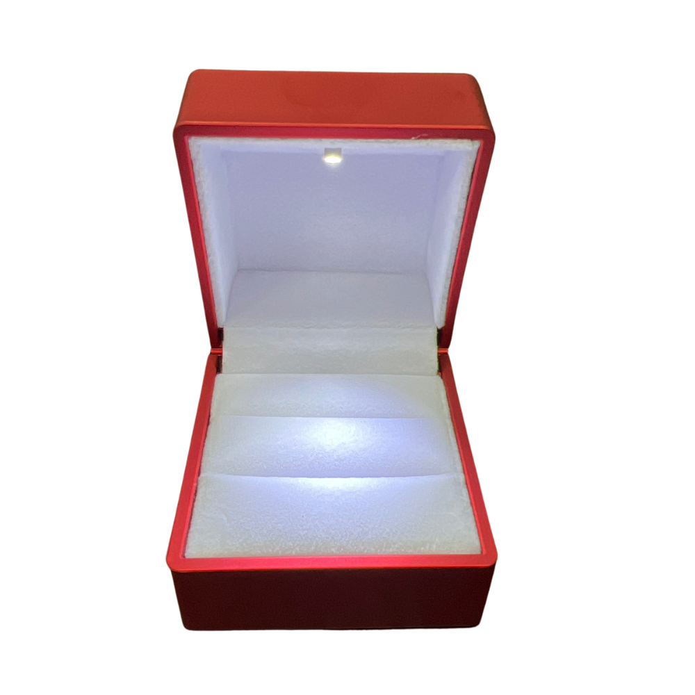 Caja de doble anillo c/luz led color Rojo x12u. (81F-1)