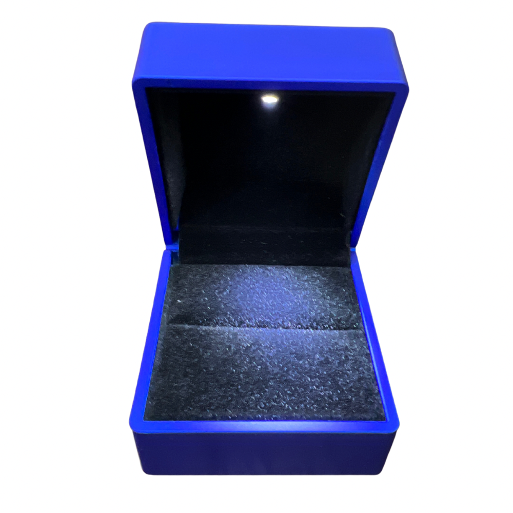 Caja para 1 anillo c/luz led color Azul x12u. (81F-3)