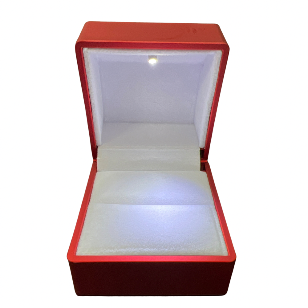 Caja para 1 anillo c/luz led color Rojo mate x12u. (81E-5)