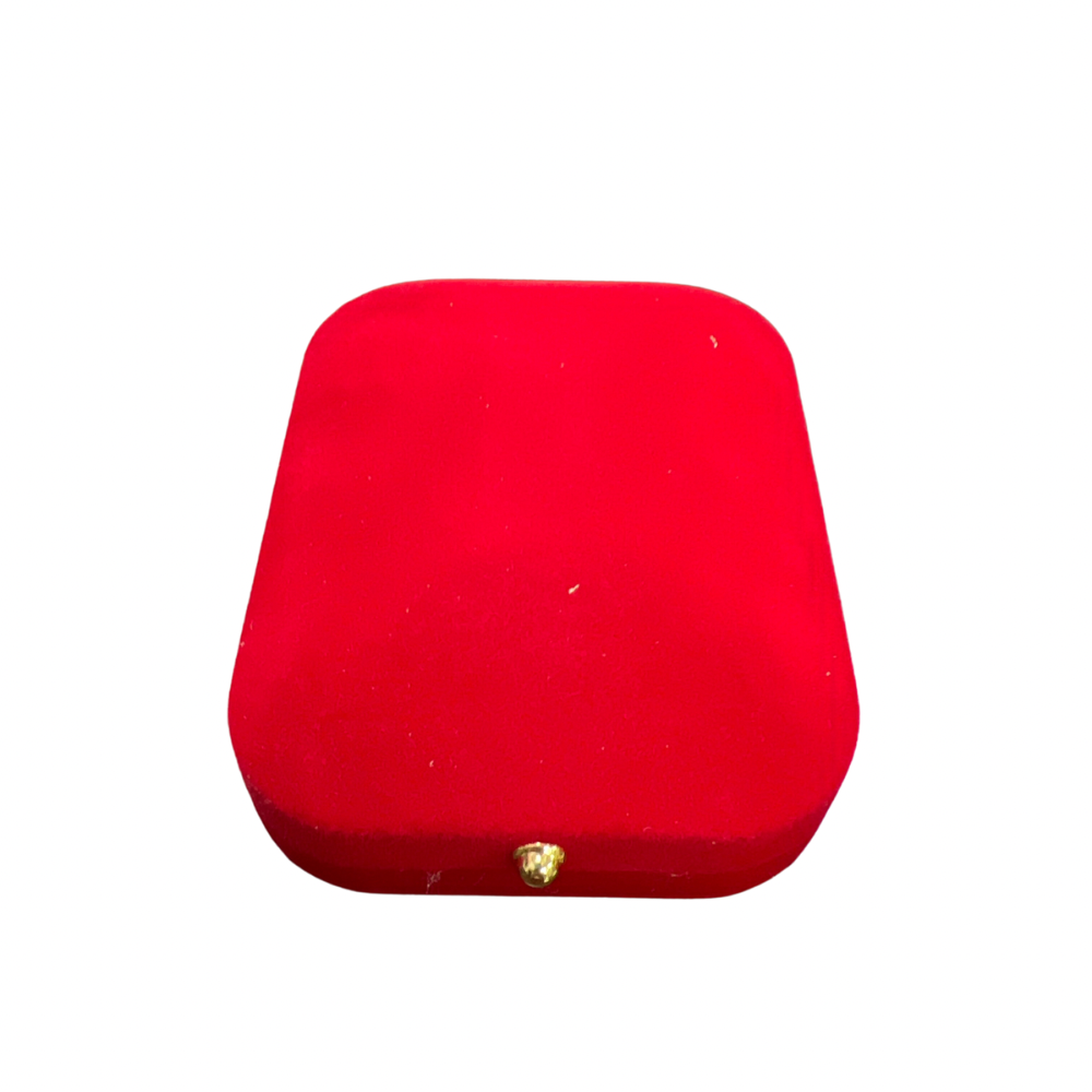 Cajita rectangular de terciopelo Rojo para juego de cadena x12 unidades (80E-7)